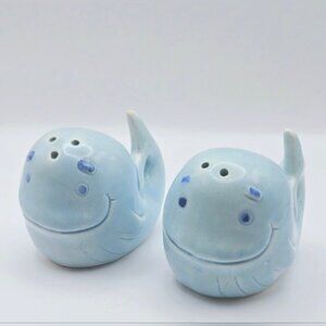 Blue Whale Salt Pepper Shakers Set Coastal Beach Kitchen Decor
